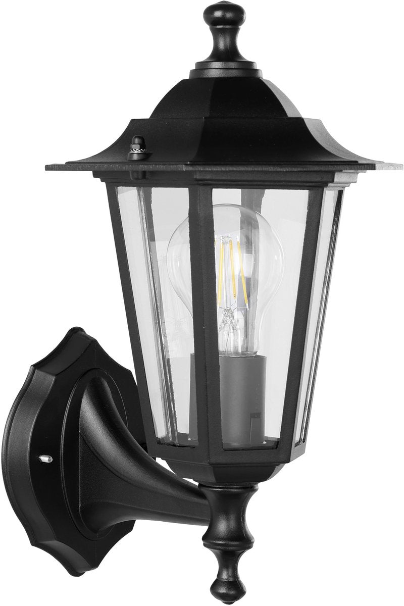 Lampada da parete Eglo laterna 4 - per esterni - 1 luce - nero - trasparente