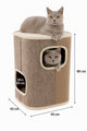 Barril rascador Flamingo para gatos – barril rascador george beige natural marrón claro m – 40x40x80 cm – mueble rascador de lujo con 2 pisos –
