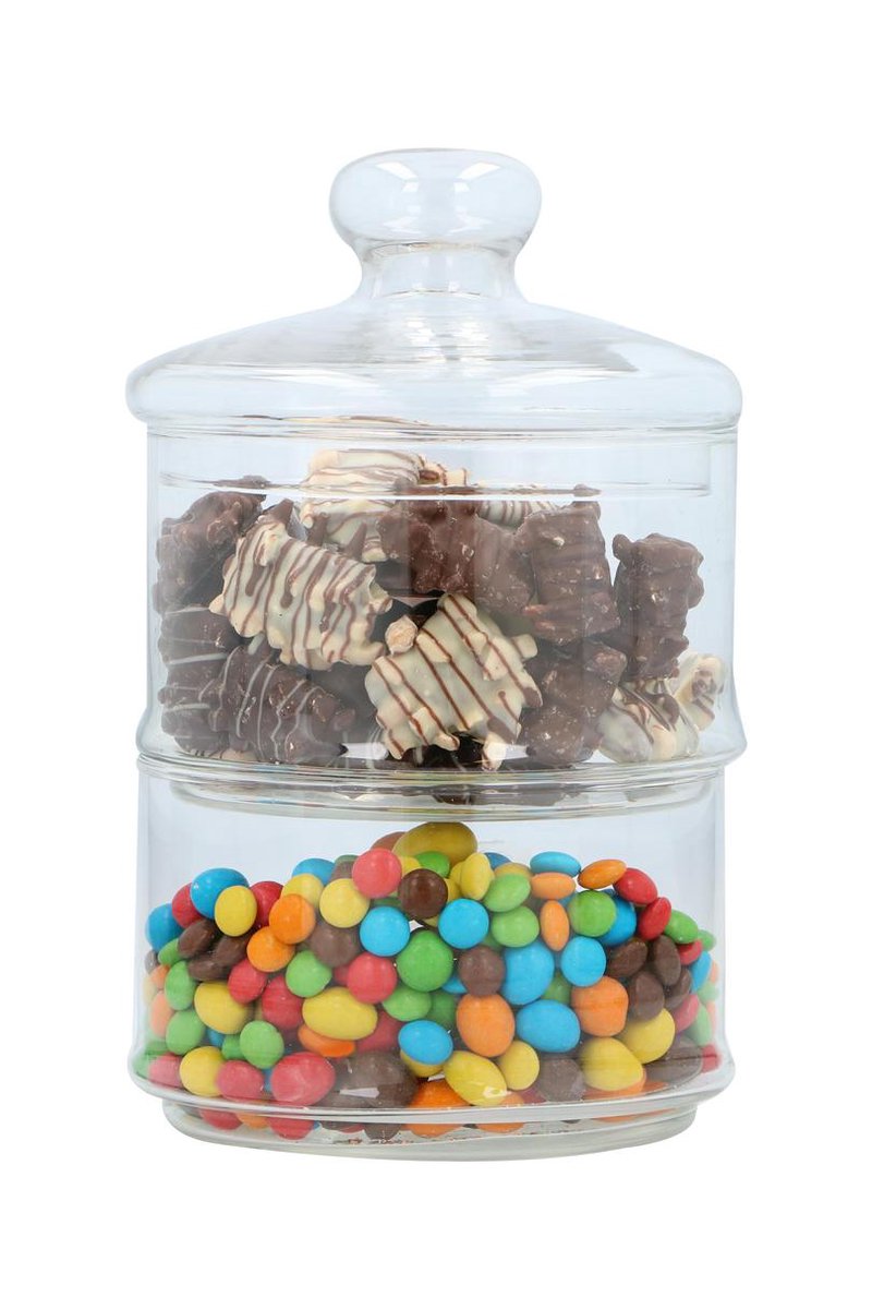 Alpina kitchen home alpina tarro de almacenamiento bombonera - vidrio - 2 capas - 16 x 28 cm - tarro de almacenamiento tarro de dulces