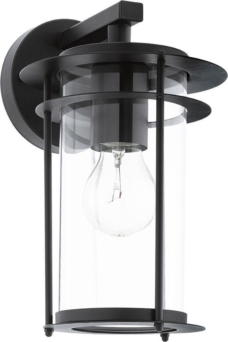 Eglo valdeo - iluminación exterior - ip44 - aplique - 1 luz - negro - transparente