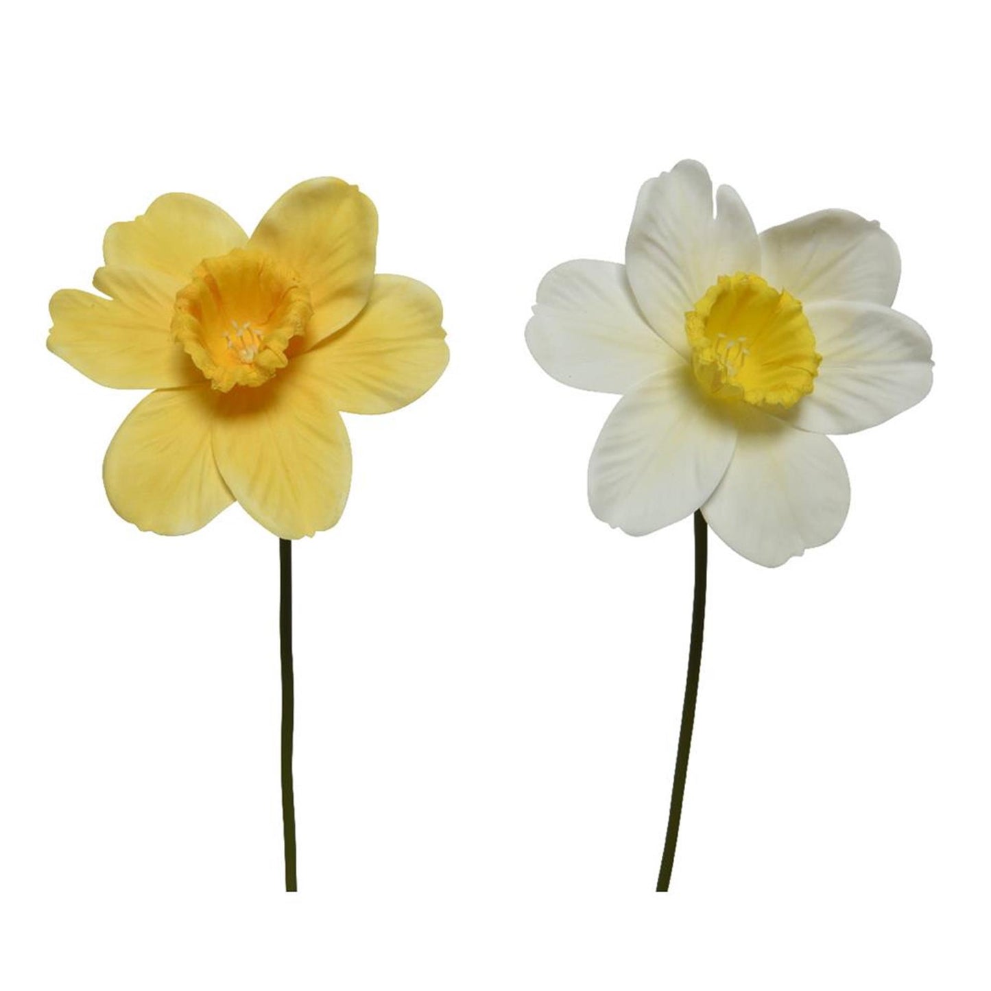 Decoris kunstbloem narcis h39cm geel wit 2 ass