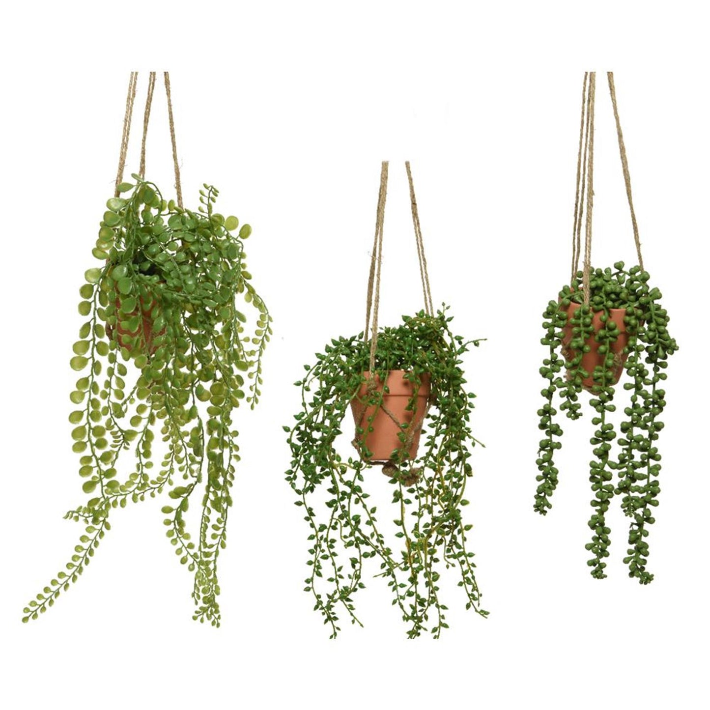Decoris pianta artificiale pensile in vaso h40cm 3 assortiti