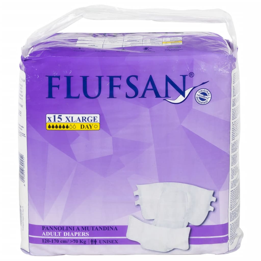 Vidaxl Flufsan Diaper incontente 15 ST Dimensioni xl