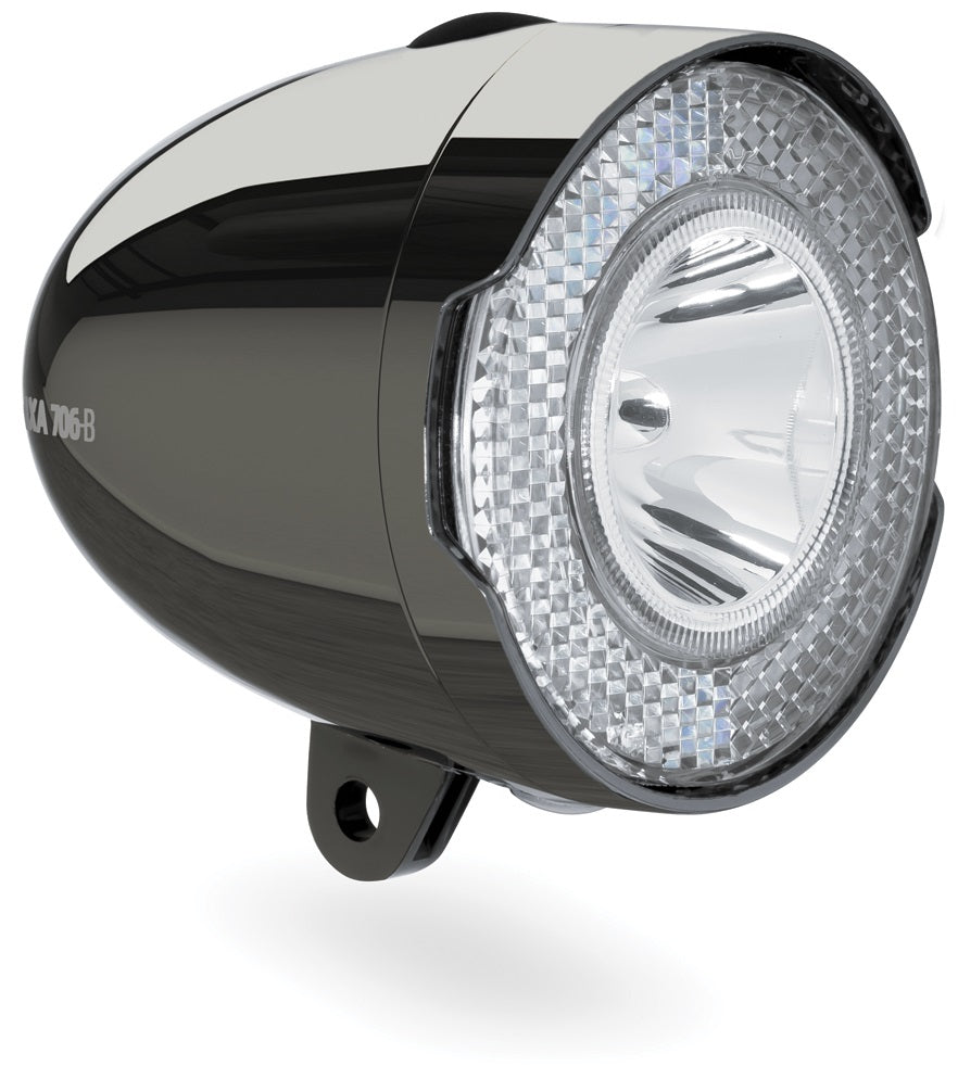 Fearca 706-B retrò 15 Lux LED Batteria Chrome Black