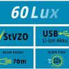 VDO Eco Light M60FL LED USB LED 60 Lux Lux Li-On + Micro USB Cable