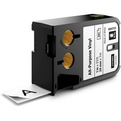 Etichette etichette dymo xtl in vinile 24mmx7m nero su bianco