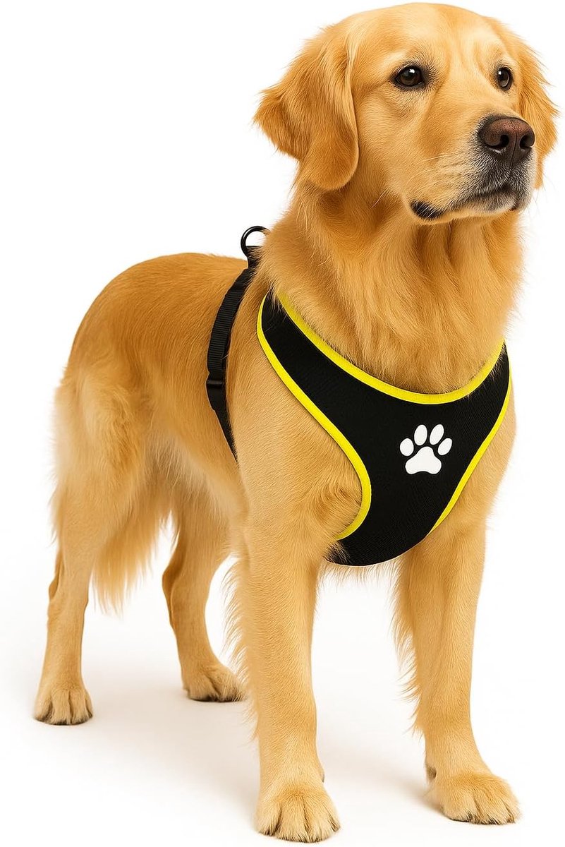 Arnés para perros Flamingo - arnés para perros - arnés para perros antitirones - arneses para perros - arnés para perros antitirones - step go tasha - negro - talla xl - a: 65cm b: 90-115cm x 20mm x 5mm