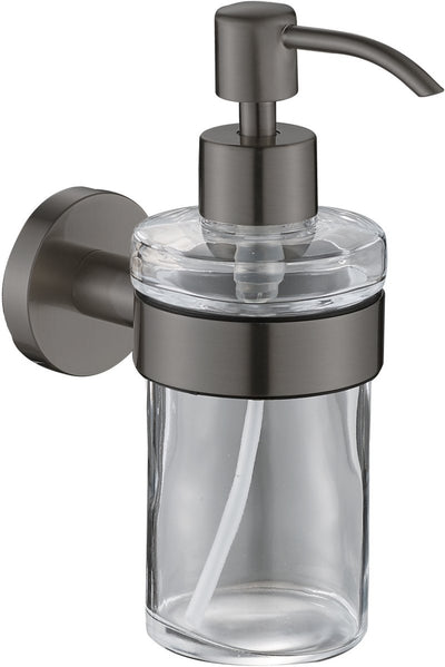 Dispenser di sapone Plieger vigo – dispenser di sapone a parete – dispenser di sapone da appendere – dispenser di sapone in vetro – garanzia 10 anni – canna di fucile spazzolato