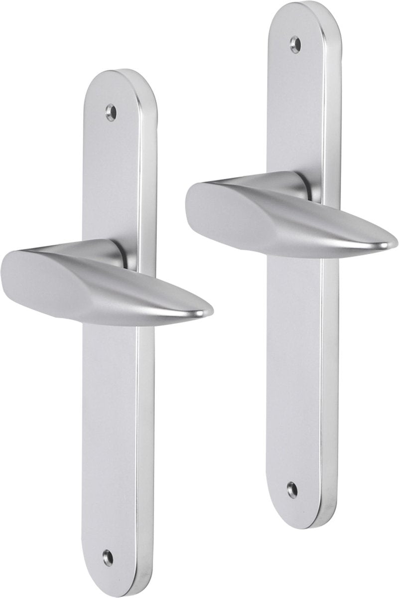 Maniglia per porta Impresso - sutton - per interni - scudo ovale con viti - alluminio - 2 pezzi