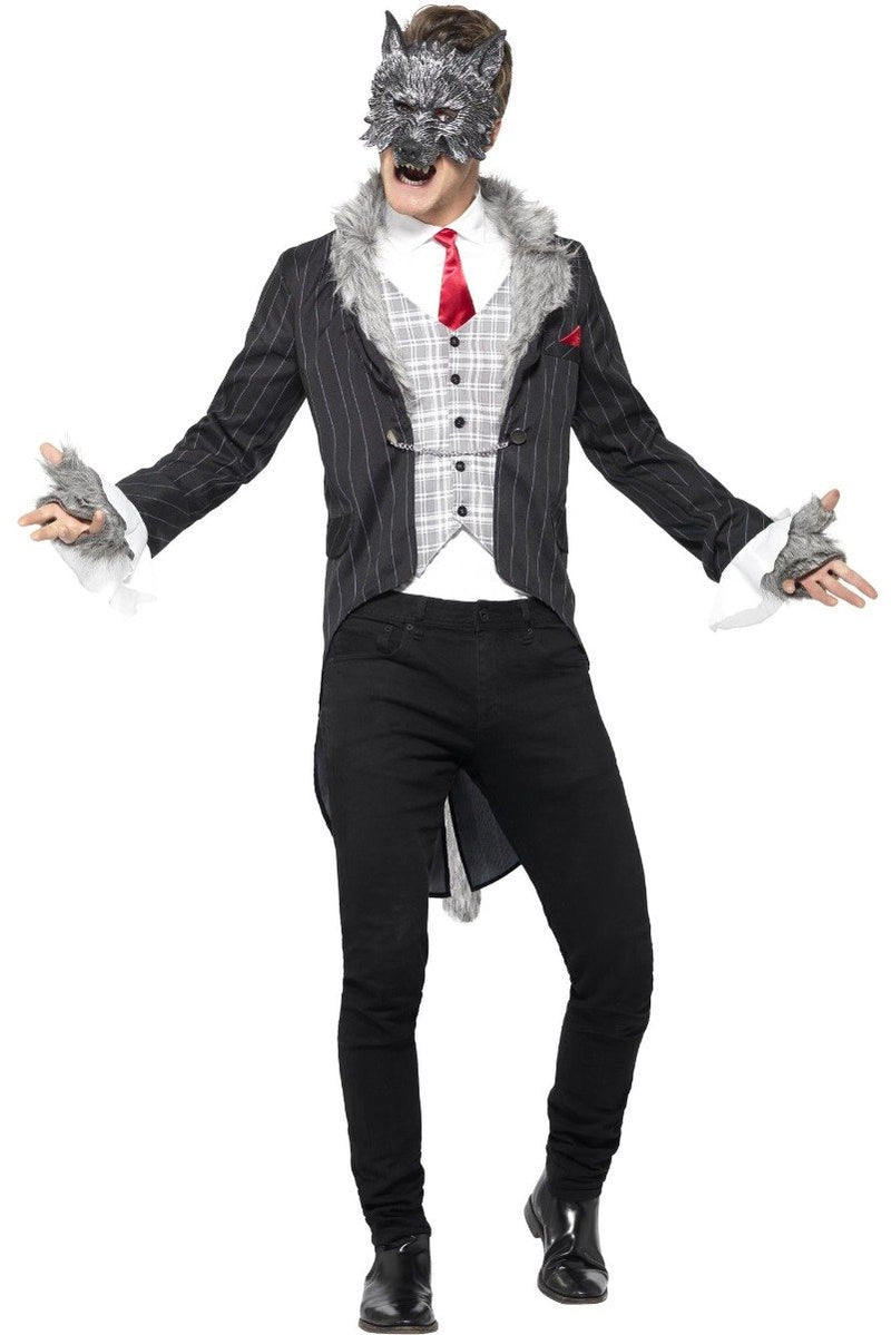 Smiffys - deluxe big bad wolf kostuum - l - grijs