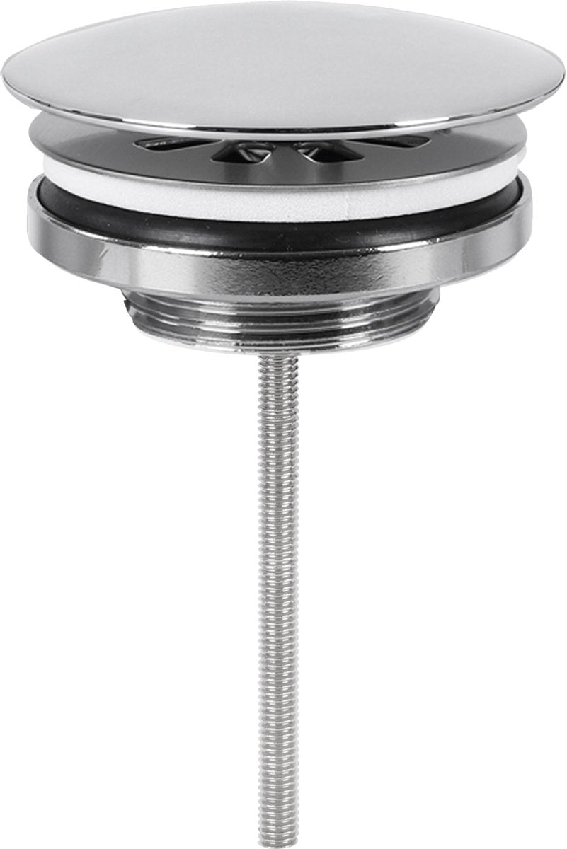 Tapón de drenaje diferente cromado - siempre abierto - ã˜ 72 mm - con tornillo