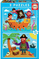 Educa - puzzel - 2 x 20 stuks - piraten