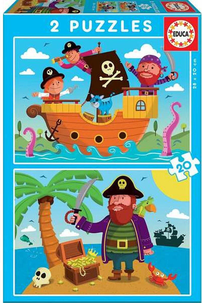 Educa - puzzle - 2 x 20 pezzi - pirati