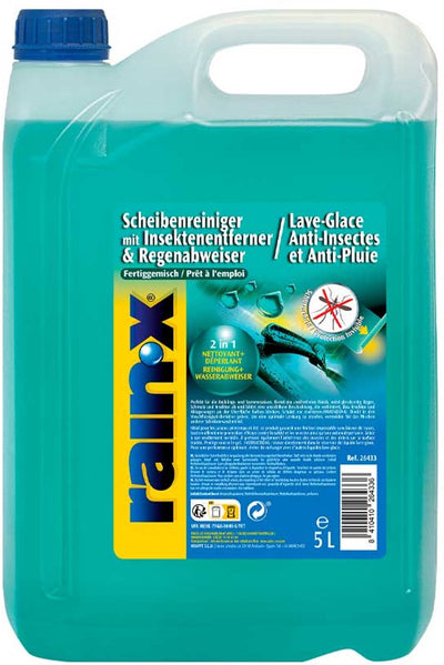 Líquido lavaparabrisas anti-lluvia antiinsectos Rain-x - visibilidad óptima - para primavera y verano - 5l
