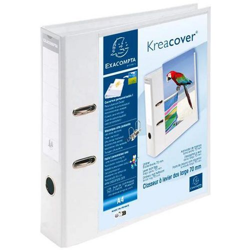 Ordner exacompta 53789e metallo pvc a4 29x7x32cm bianco