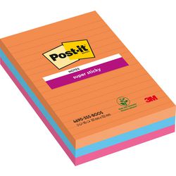 Post-it super adesivo 101x152mm arancione blu magenta