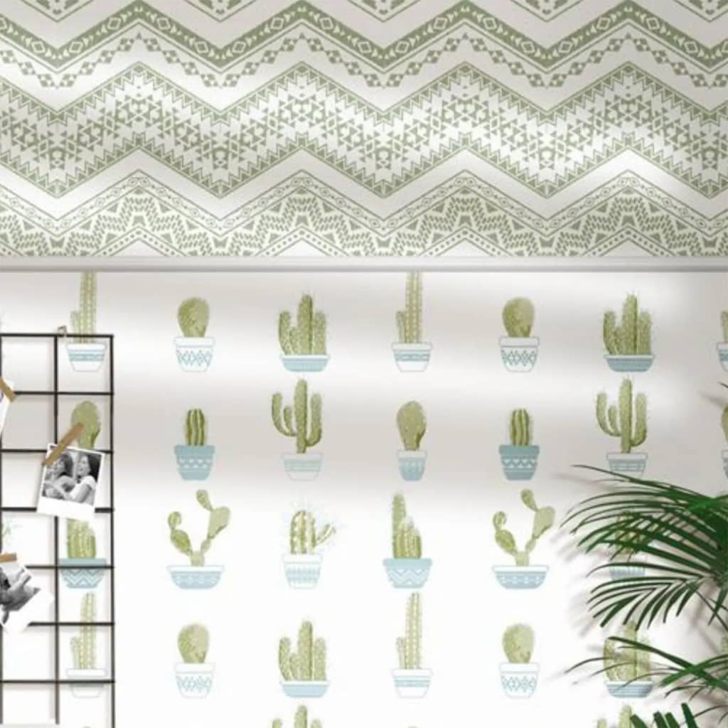 Noordwand Wallpaper Noordwand Wallpaper Urban Friends Coffee Etnico White and Green