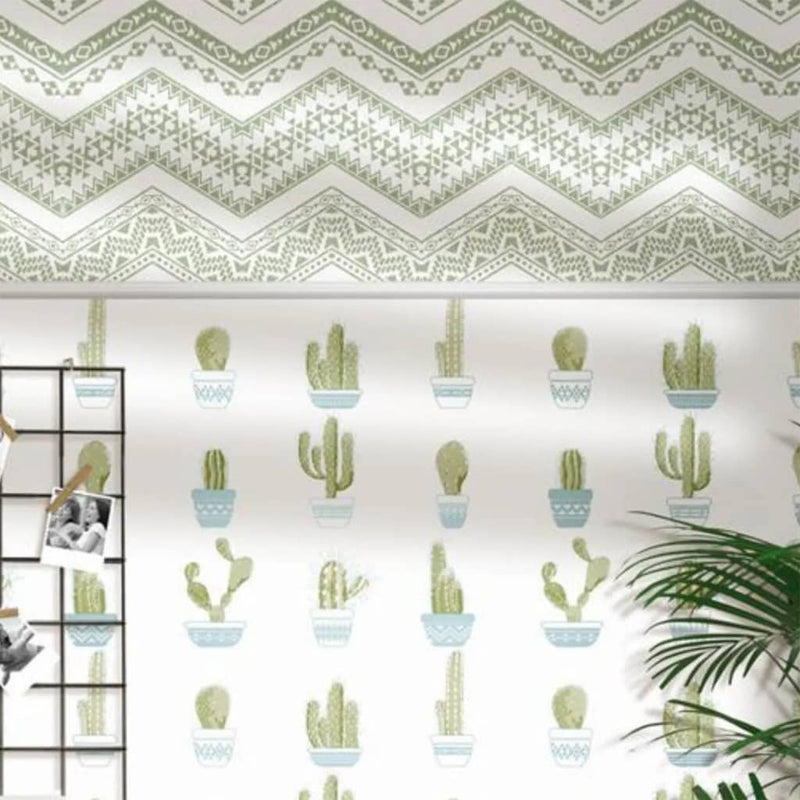 Noordwand Wallpaper Noordwand Wallpaper Urban Friends Coffee Etnico White and Green