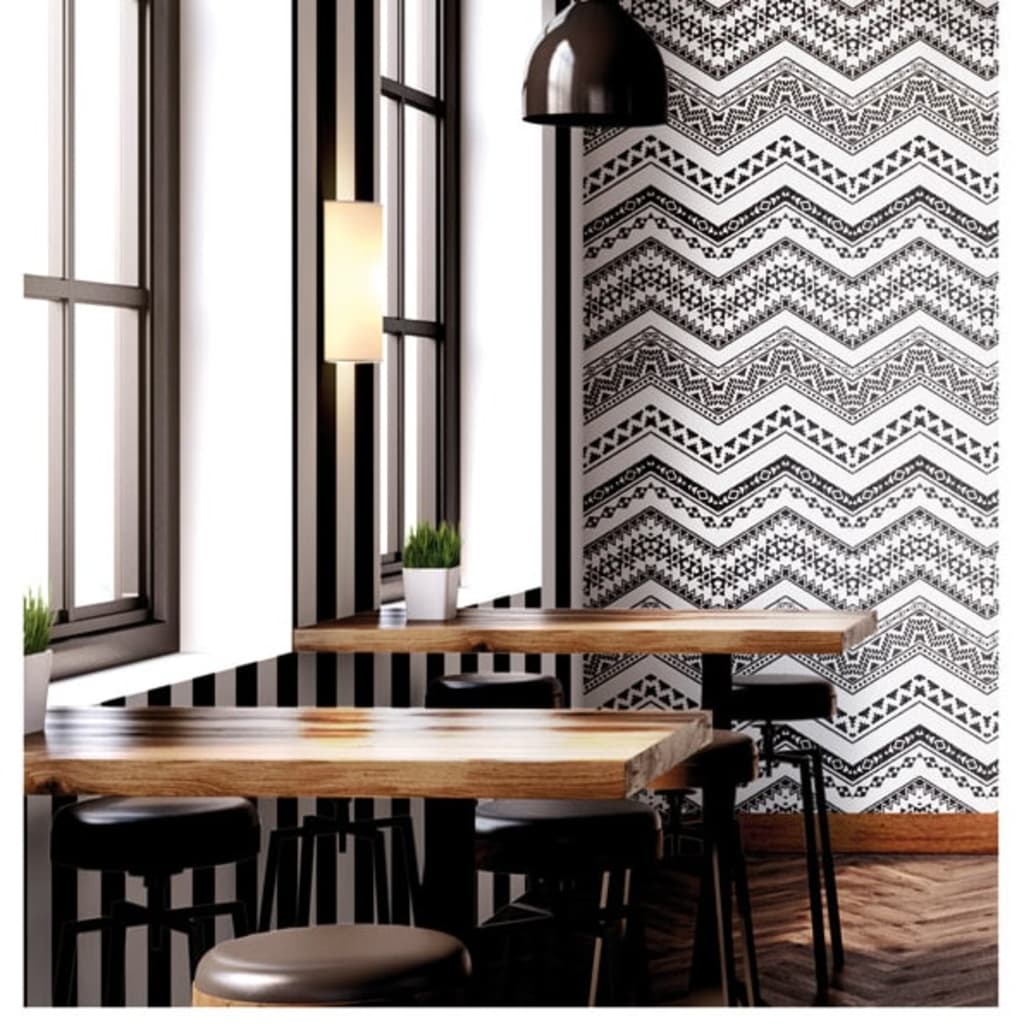 Noordwand Noordwand Wallpaper Urban Friends Coffee Etnico White and Black