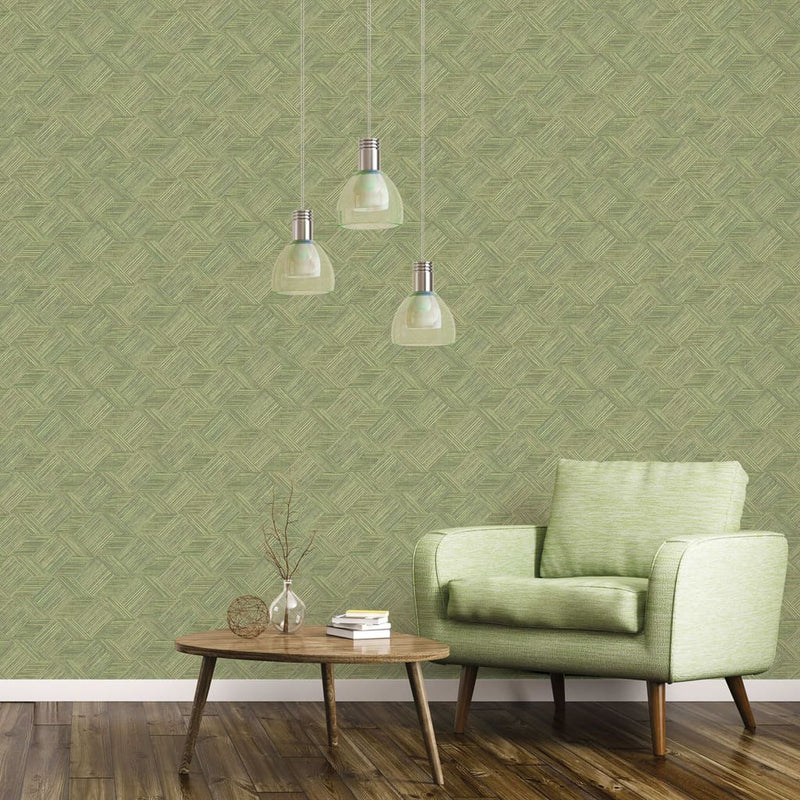 Noordwand Wallpaper Noordwand Wallpaper Evergreen Wicker Natural Green