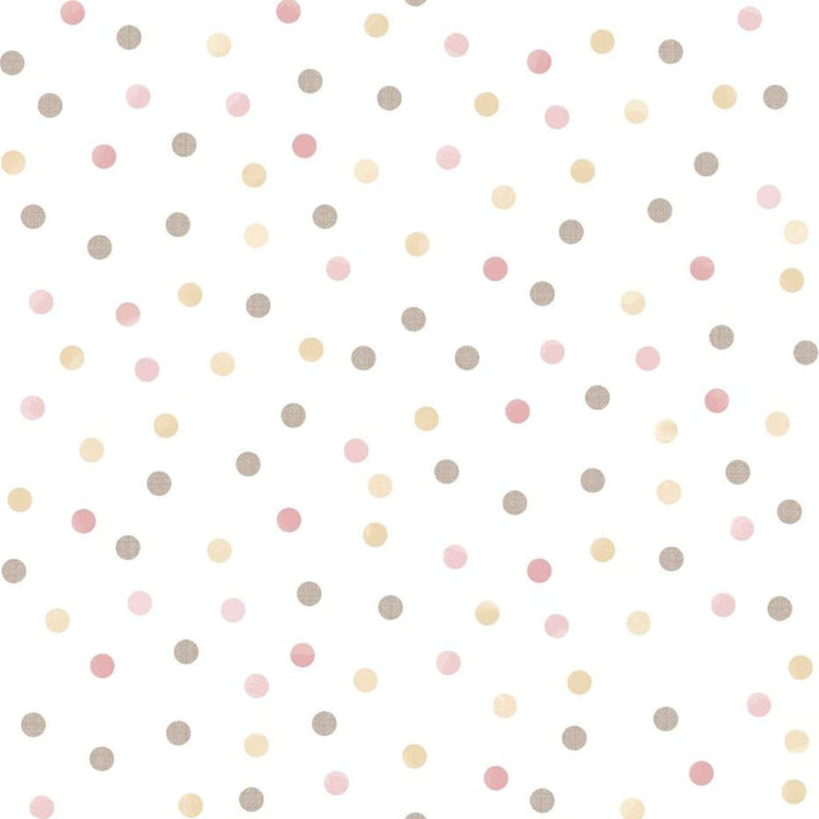 Noordwand behang mondo baby confetti dots roze wit bruin