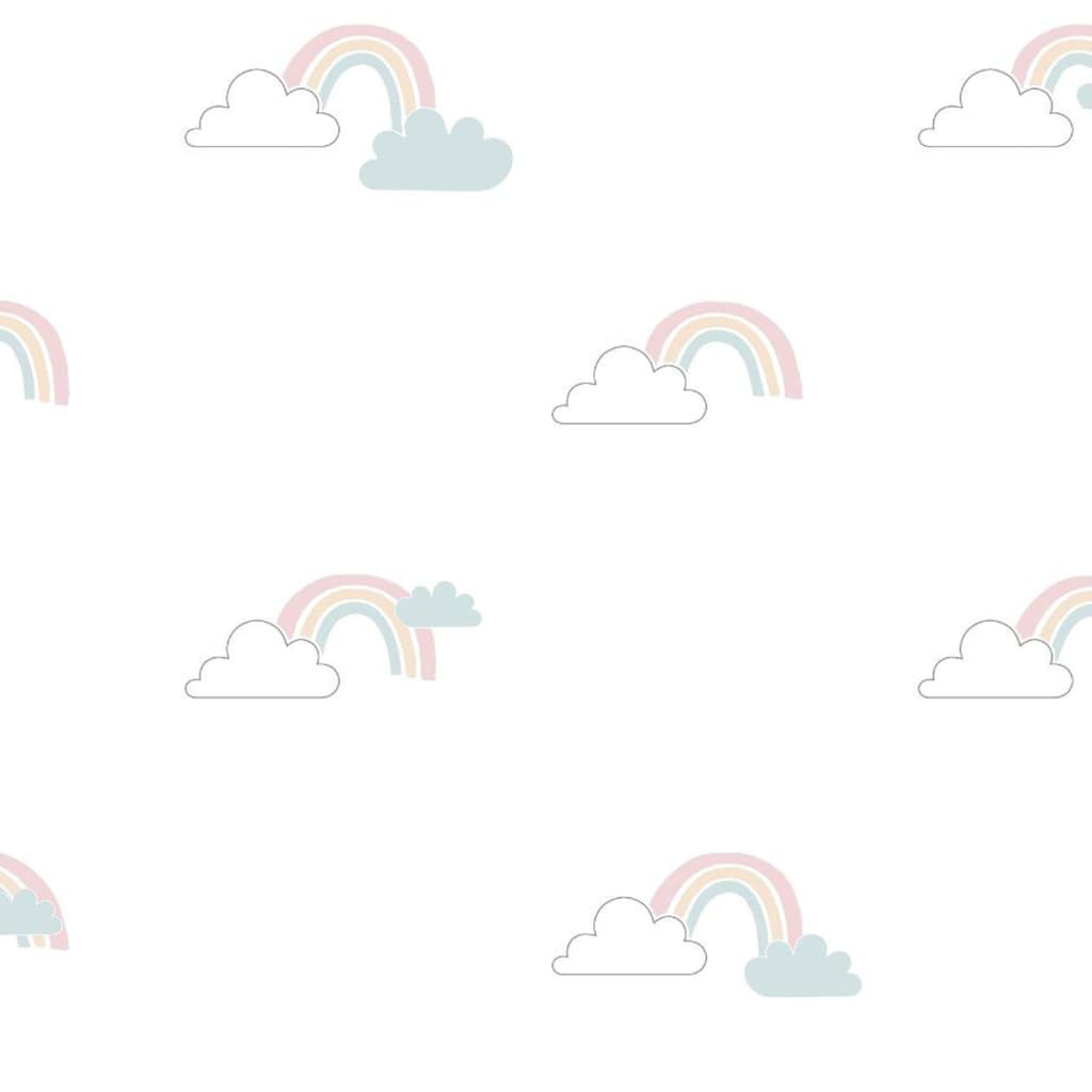 Papel de pared norte de la pared Norte nubes de bebé blancos rosa