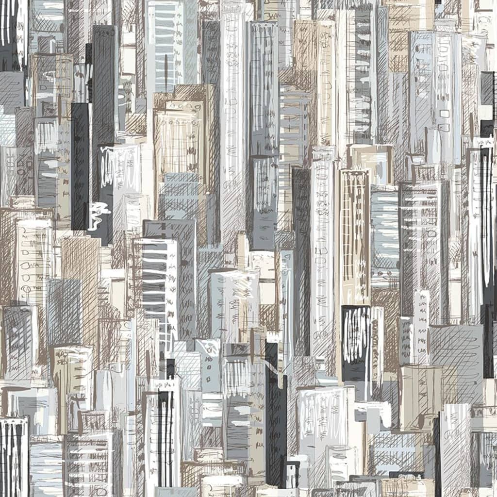 Wall Wall North Wall Wallpaper Friends Coffee Cities e Skyline Grey e Metallic
