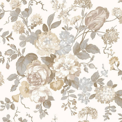 North Wall Noordwand Wallpaper Blooming Garden 6 fiori beige e blu