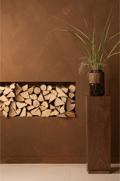 Portapiante in legno - legno - noce - 80x24x24