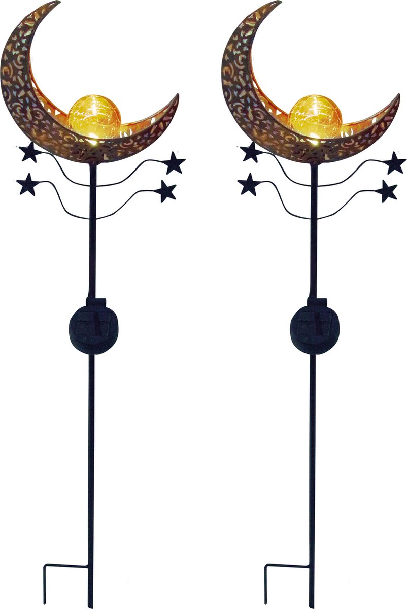 Luxform - lampada da giardino con picchetto - mandala arancione - 2 pezzi - LED - alimentazione solare