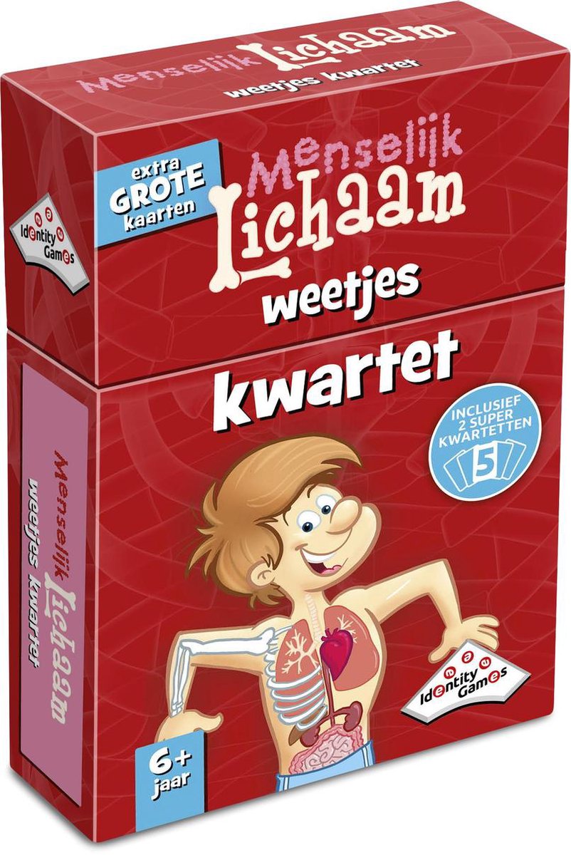 Identity games menselijk lichaam weetjes kwartet - kaartspel - boordevol leuke feitjes over het lichaam