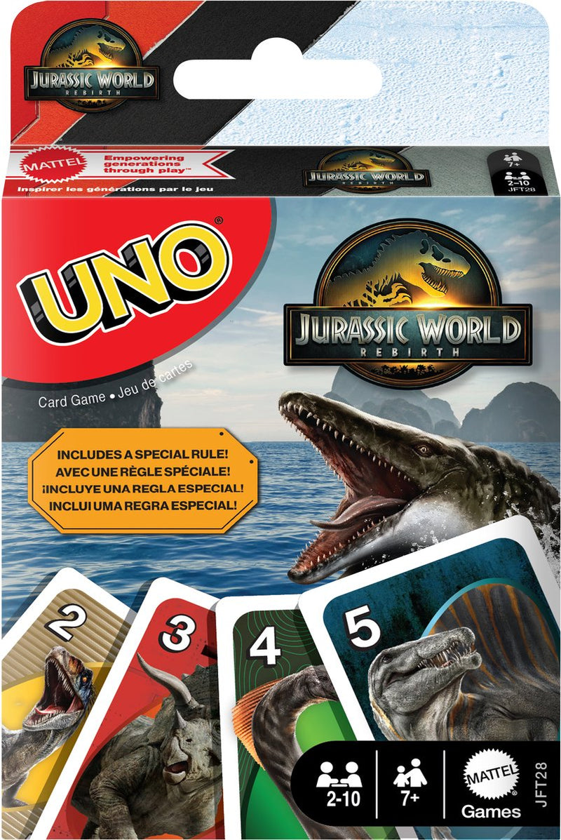 Mattel Games Uno Jurassic World Rebirth gioco di carte