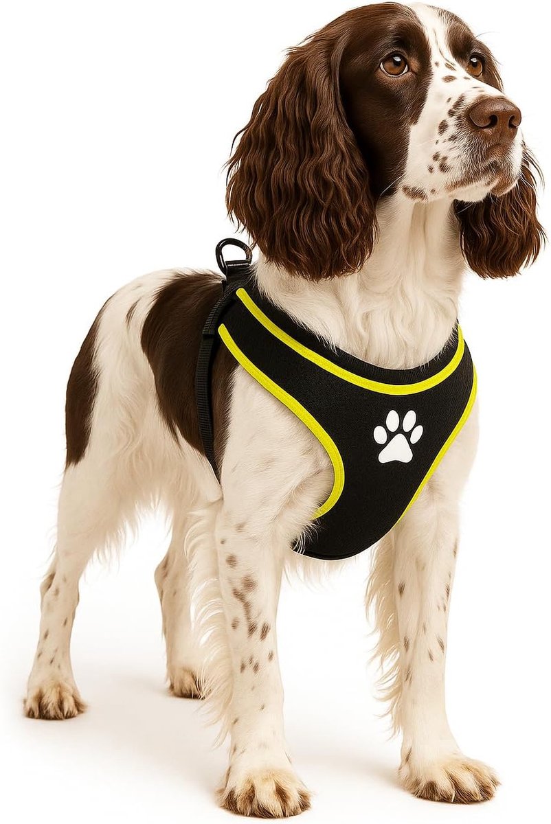 Arnés para perros Flamingo – arnés para perros – arnés para perros antitirones – arneses para perros – arnés para perros antitirones – step go tasha – negro – talla l – a:58cm w:75-95cm x 20mm x 5mm