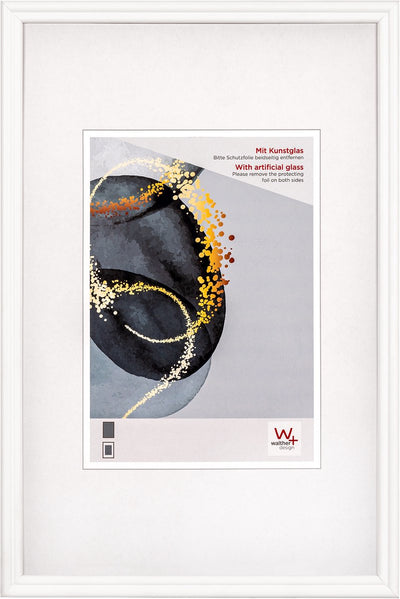 Walther select - marco de madera - tamaño de foto 20x30 cm - vidrio artístico - blanco