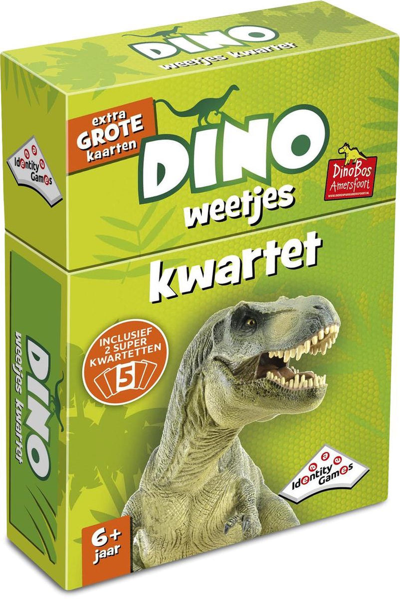 Juegos de identidad Dino Facts Quartet - juego de cartas - lleno de datos divertidos sobre los dinosaurios
