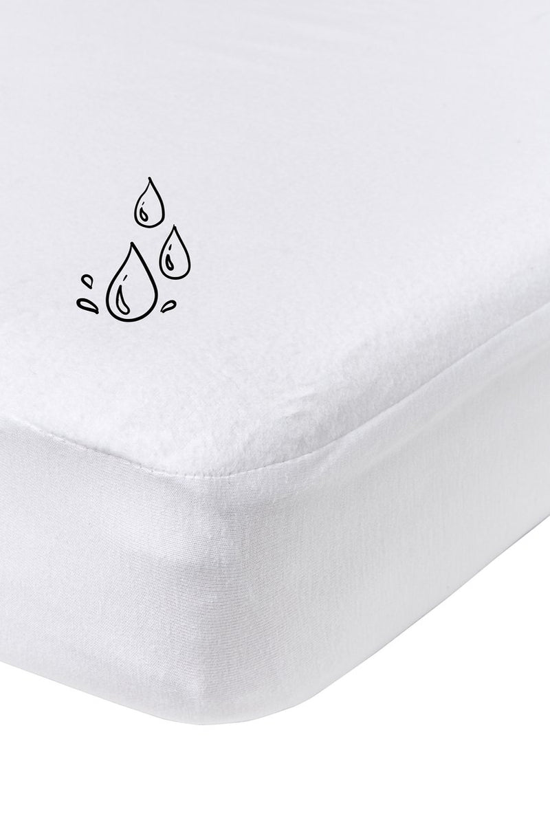 Meyco sábana bajera impermeable para bebé - blanco - 60x120cm