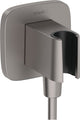 Hansgrohe fixfit - curva di collegamento a parete con supporto per doccetta, cromo nero spazzolato 26887340