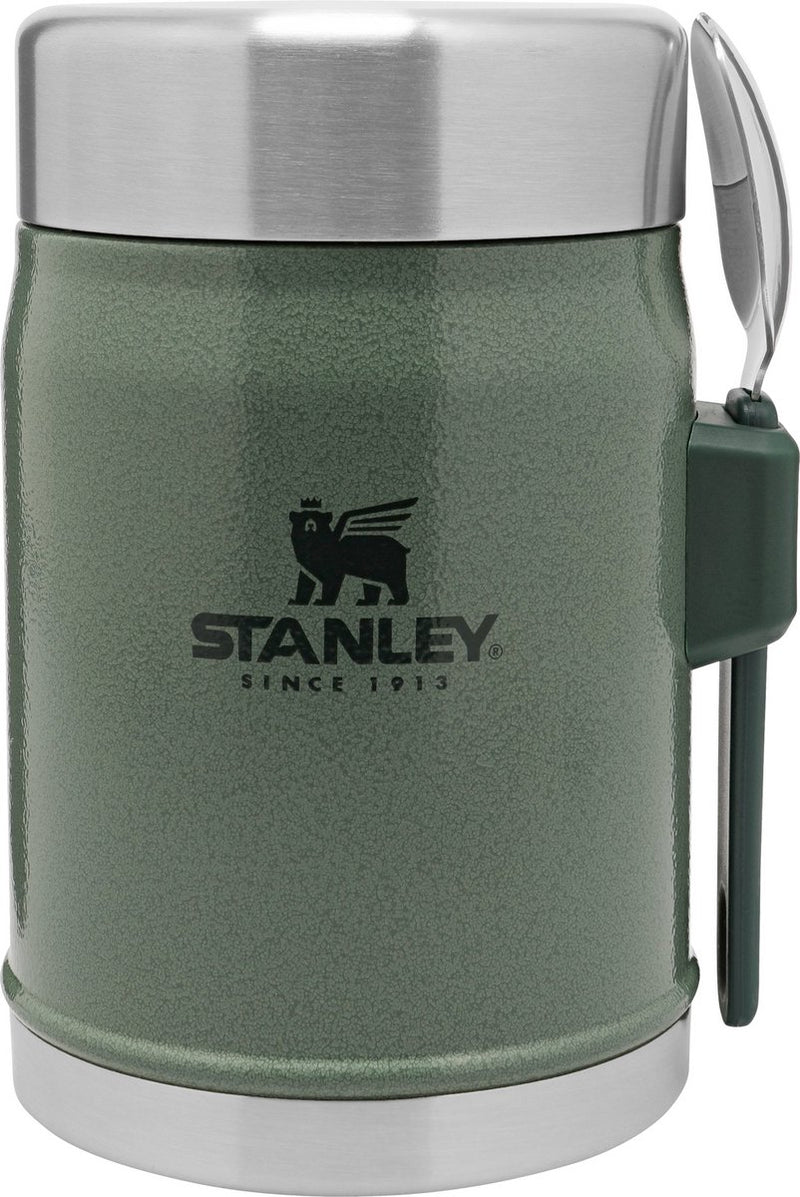 Stanley classico leggendario barattolo per alimenti da 0,4 l con forchetta - contenitore per il pranzo termico che mantiene caldo o freddo per 7 ore - isolamento a doppia parete - contenitore per alimenti a prova di perdite - senza BPA - verde martello