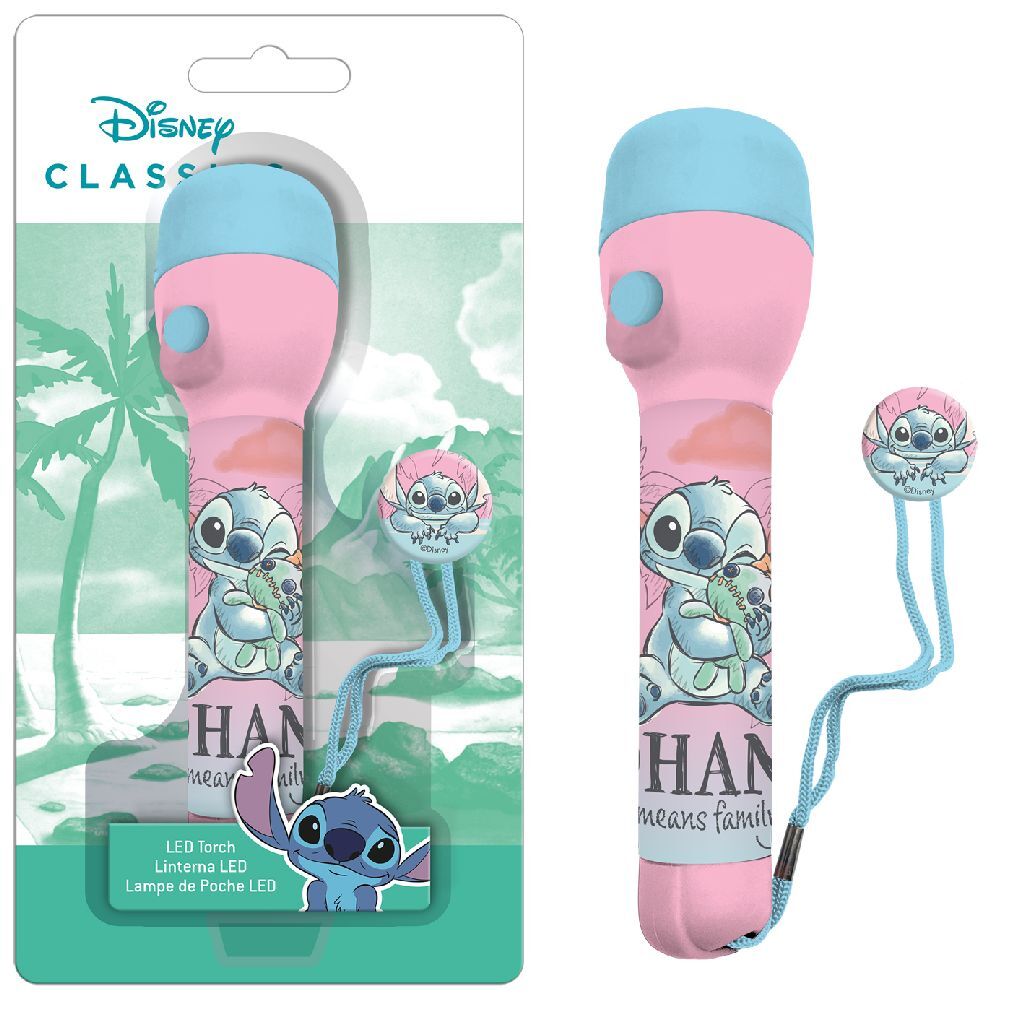 Disney Stitch Linterna de 16 cm rosa azul