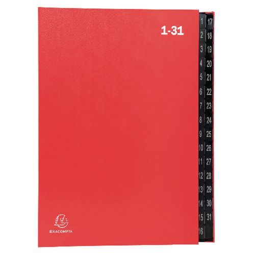 Sorteermap exacompta rood 1 - 31 tabbladen