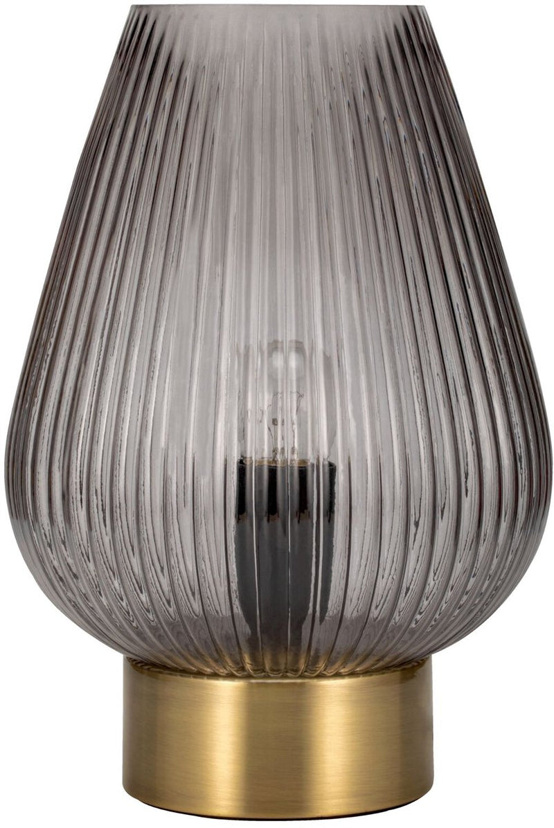 Pauleen Lámpara de mesa LED cristal penumbra e27 máx. 40w vidrio ahumado, latón