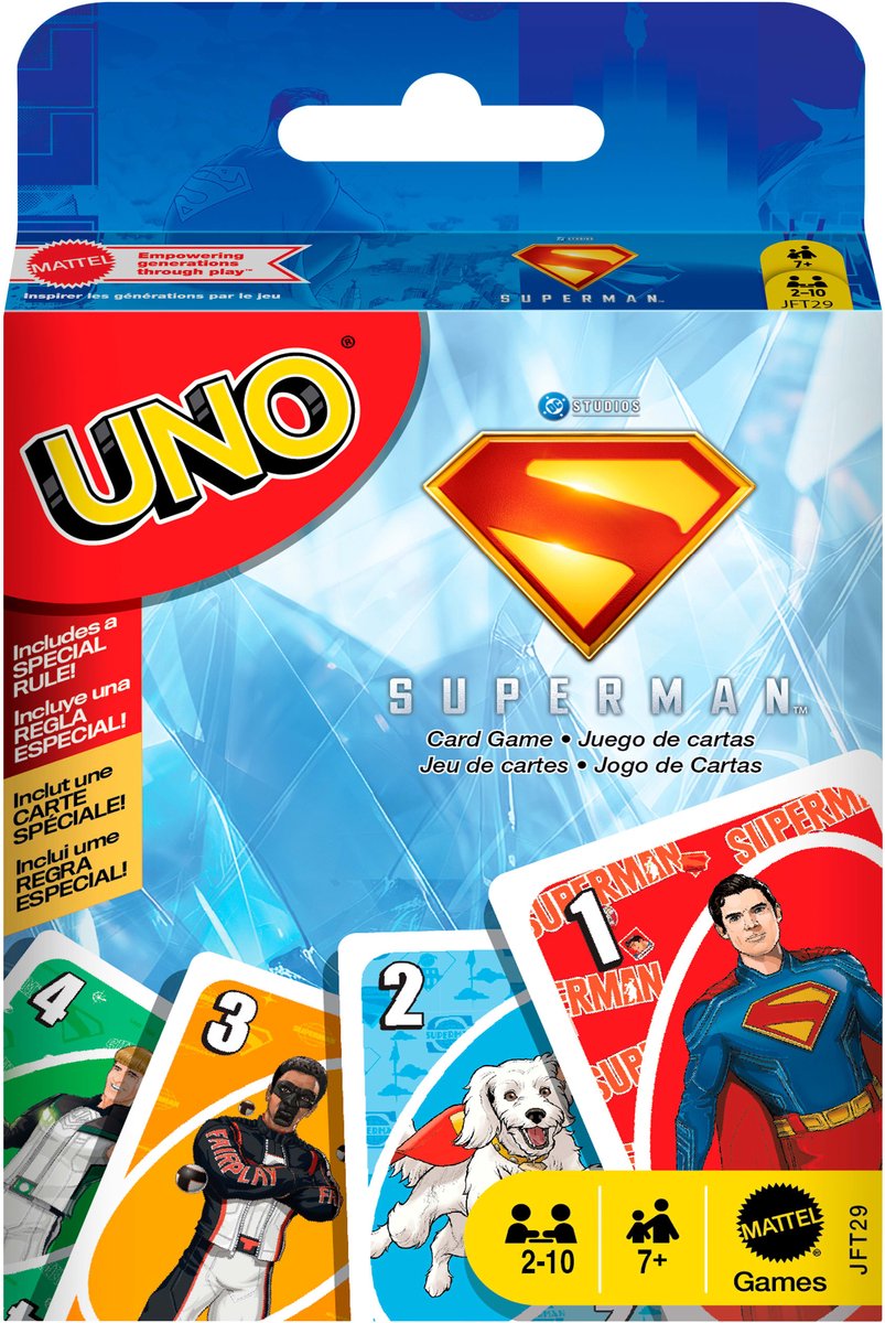 Mattel uno gioco di carte superman