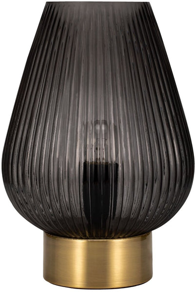 Pauleen lampada da tavolo LED cristallo gloom e27 max. Vetro fumé 40w, ottone