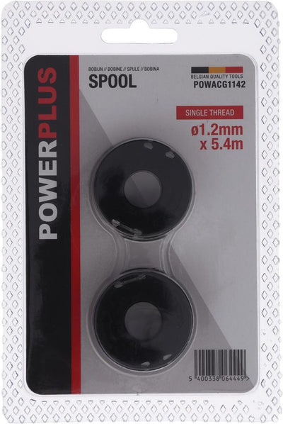 Cortadora de césped en espiral Powerplus powacg1142 - bobina de alambre redondo - alambre de 5,4 m - adecuado para powxg8010li - 2 piezas