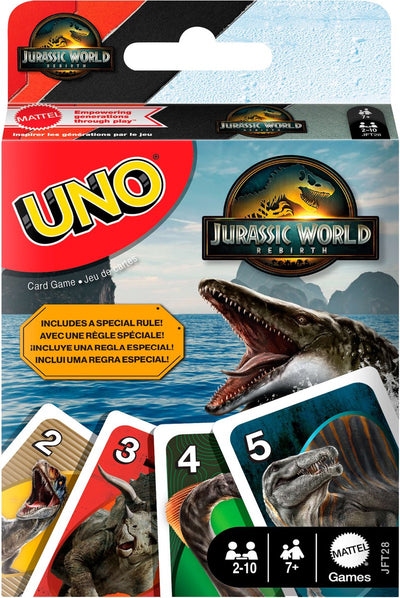 Mattel Games Uno Jurassic World Rebirth gioco di carte