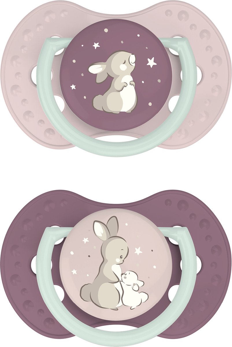 Ciuccio Difrax lovi dinamico - di classe - 18+ mesi - rosa beige - 2 pezzi