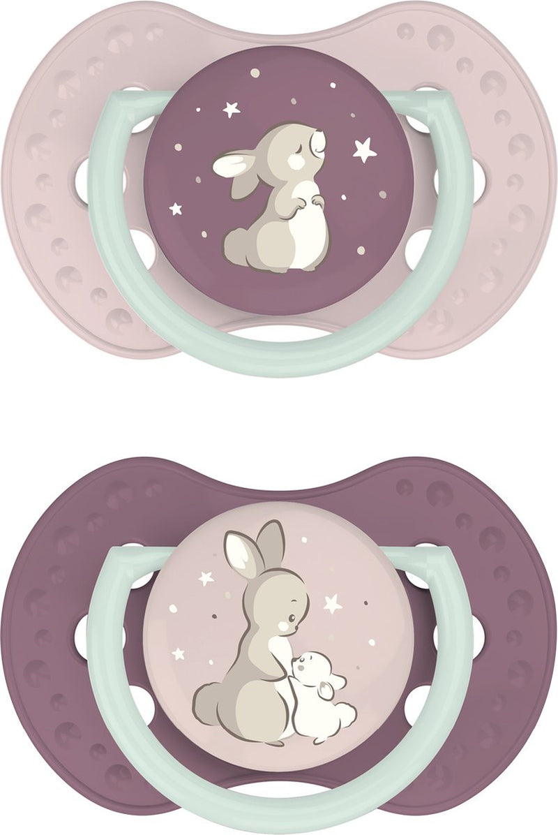 Ciuccio Difrax lovi dinamico - di classe - 18+ mesi - rosa beige - 2 pezzi