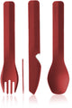 Human gear - trío - rojo - cubiertos - reutilizables - cubiertos de camping
