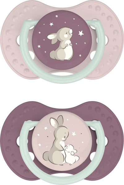 Ciuccio Difrax lovi dinamico - di classe - da 6 a 18 mesi - rosa beige - 2 pezzi