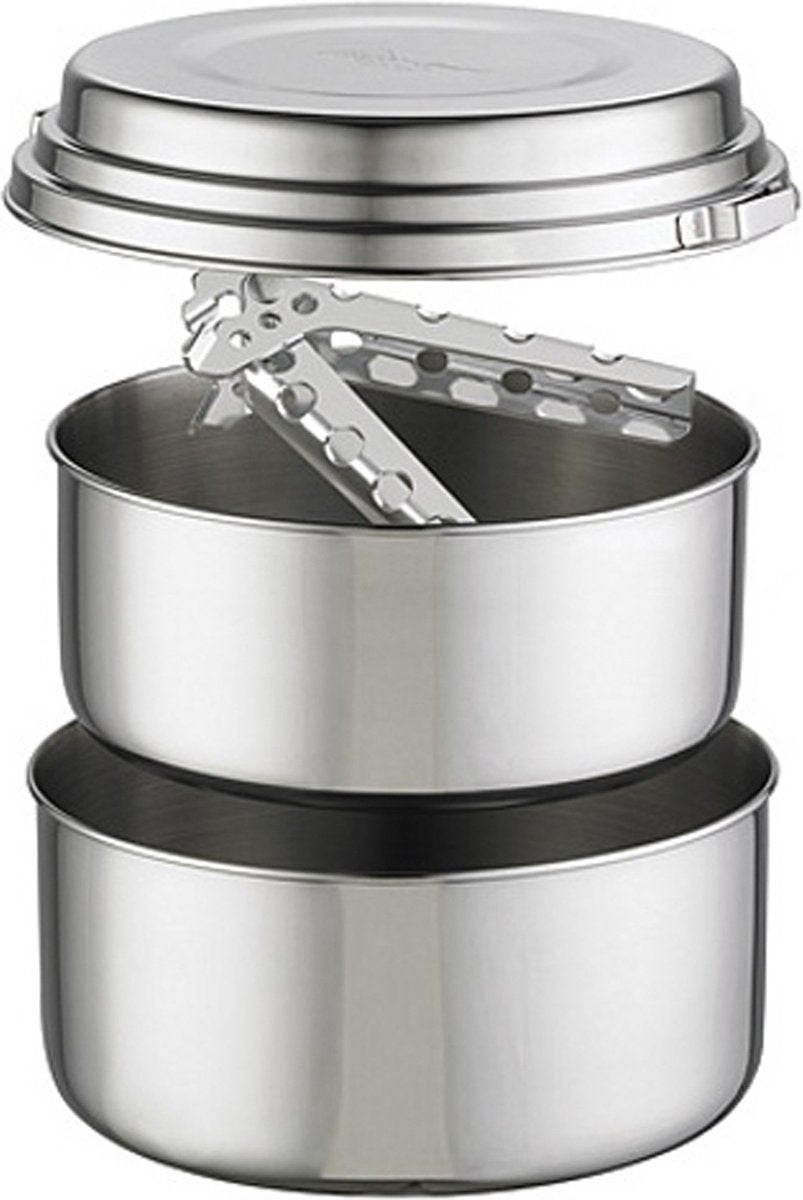 Set 2 pentole Msr Alpine - set da cucina in acciaio inossidabile - 2 pezzi - resistente e compatto - per 2-3 persone